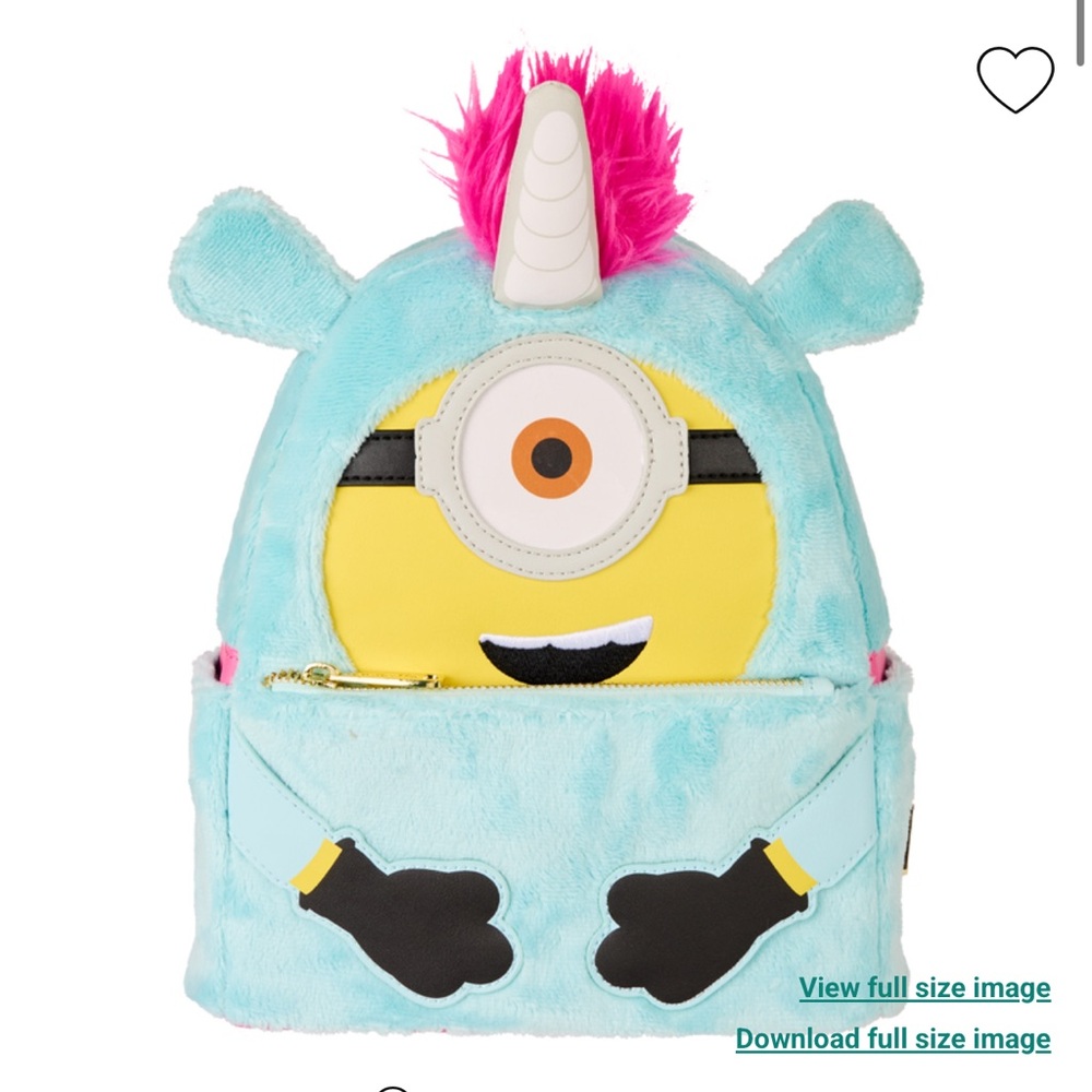 Loungefly Minions Fluffy Unicorn Exclusive Costume Plush Mini Backpack